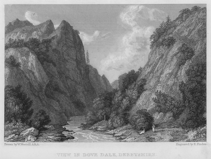 View in Dove Dale, Derbyshire by William (after) Westall