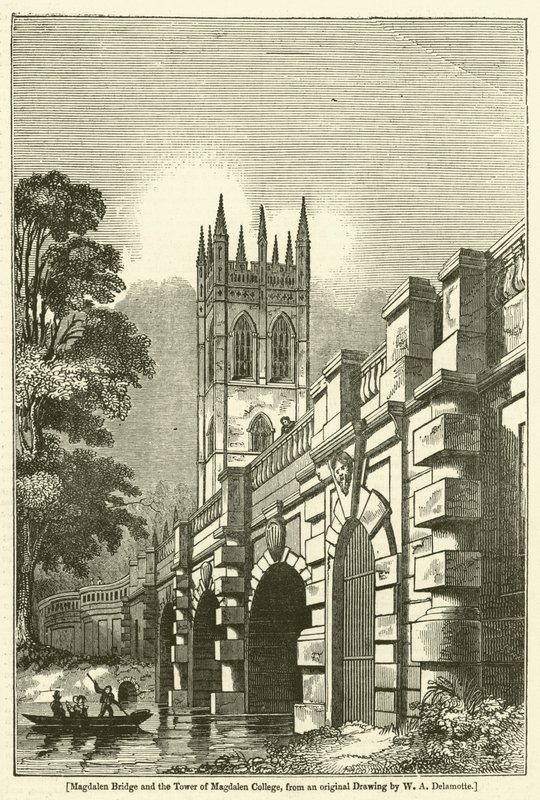 Magdalen Bridge and the Tower of Magdalen College by William Alfred Delamotte