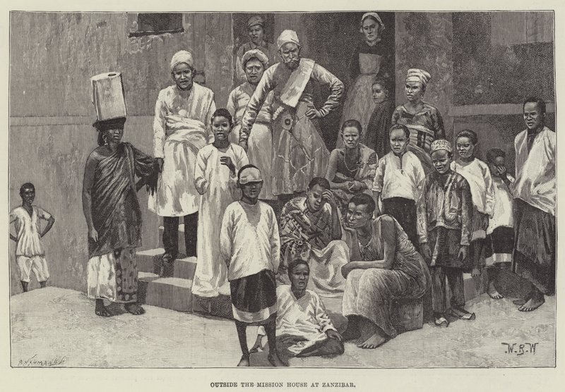 Outside the Mission House at Zanzibar by William Barnes Wollen