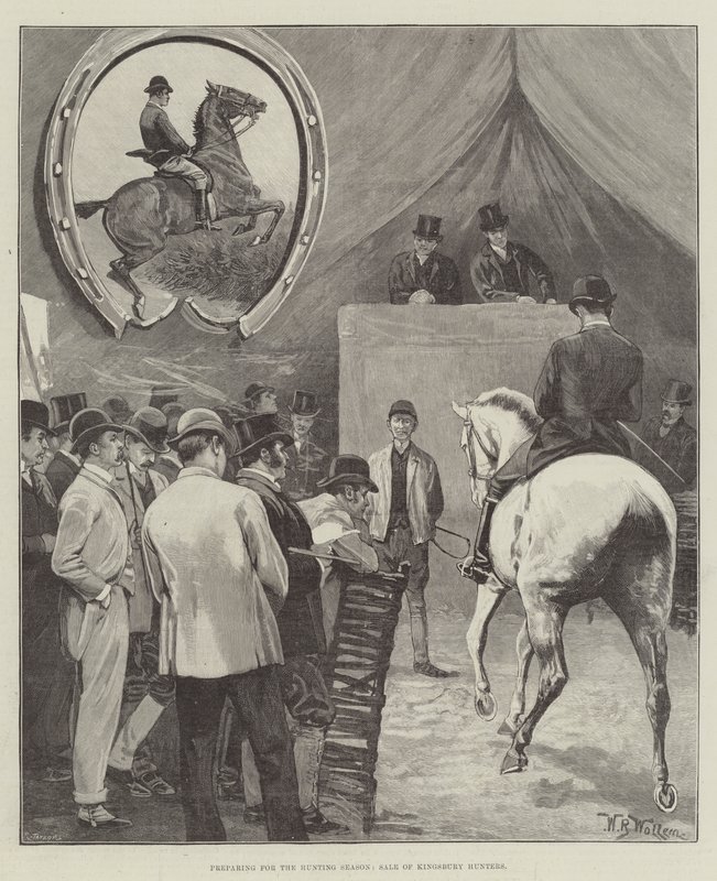 Preparing for the Hunting Season, Sale of Kingsbury Hunters by William Barnes Wollen