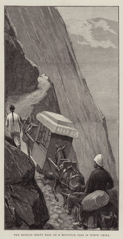 The Russian Heavy Mail on a Mountain Pass in North China by William Barnes Wollen
