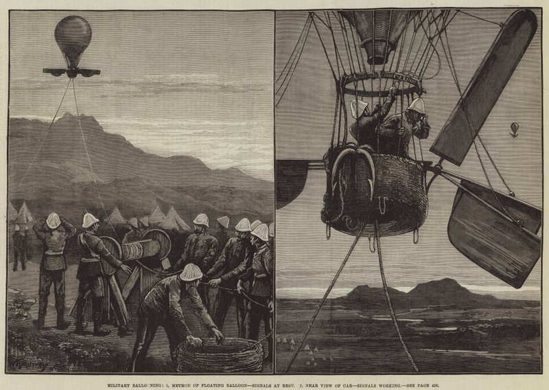 Military Ballooning, Method of Floating Balloon, Signals at Rest, Near View of Car, Signals Working by William Bazett Murray