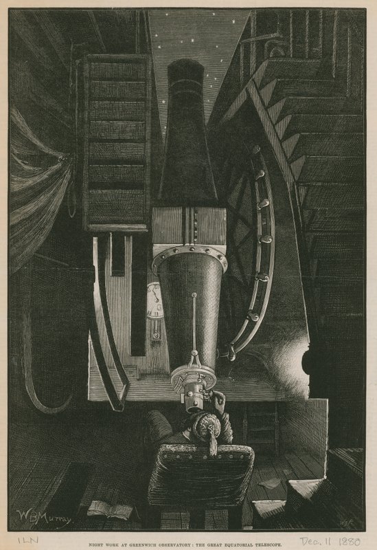 Night work at Greenwich Observatory; The great Equatorial Telescope by William Bazett Murray