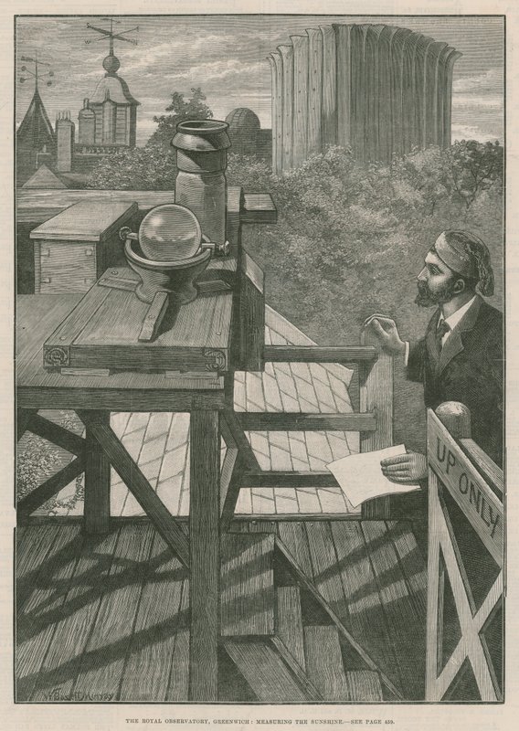 The Royal Observatory, Greenwich; Measuring the sunshine by William Bazett Murray