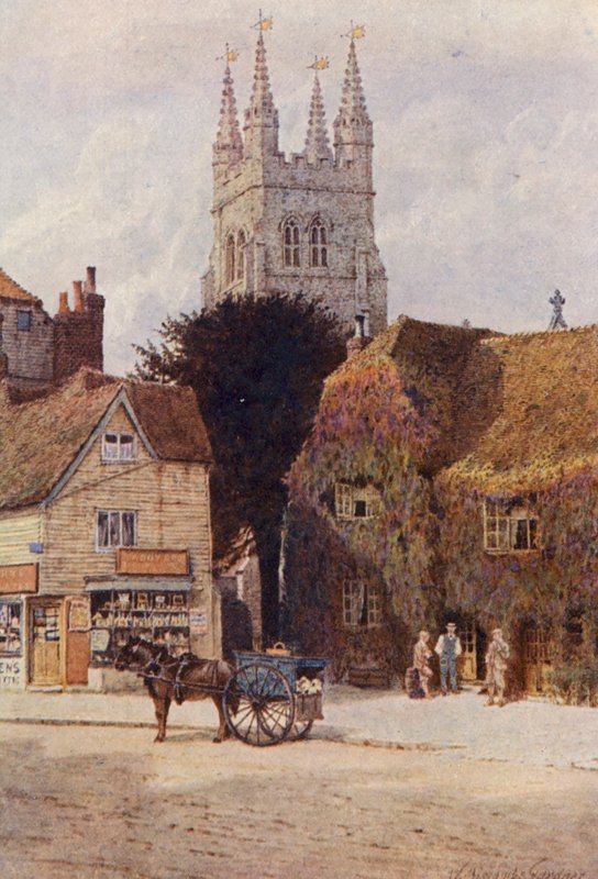 Church and Woolpack Hotel, Tenterden by William Biscombe Gardner