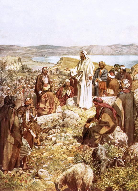 Christ preaching to his disciples and others by William Brassey Hole