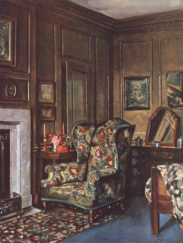 Interior Decoration: A Bedroom with Brown Walls Enlivened by Bright Colour by William Bruce Ellis Ranken