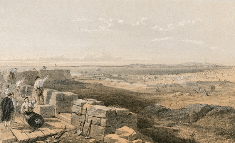 Straits of Yenikale with the bay and town of Kertch from the old fortress of Yenikale by William Crimea Simpson