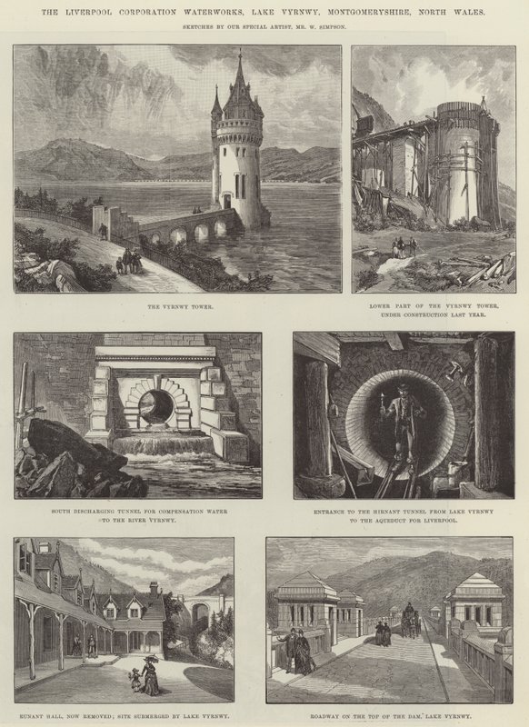 The Liverpool Corporation Waterworks, Lake Vyrnwy, Montgomeryshire, North Wales by William Crimea Simpson