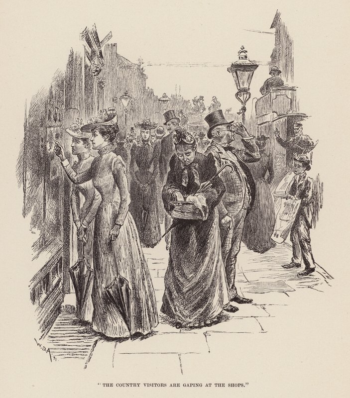 The country visitors are gaping at the shops (engraving) by William Douglas Almond