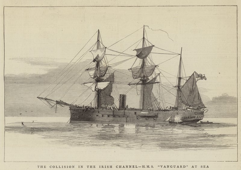 The Collision in the Irish Channel, HMS Vanguard at Sea by William Edward Atkins