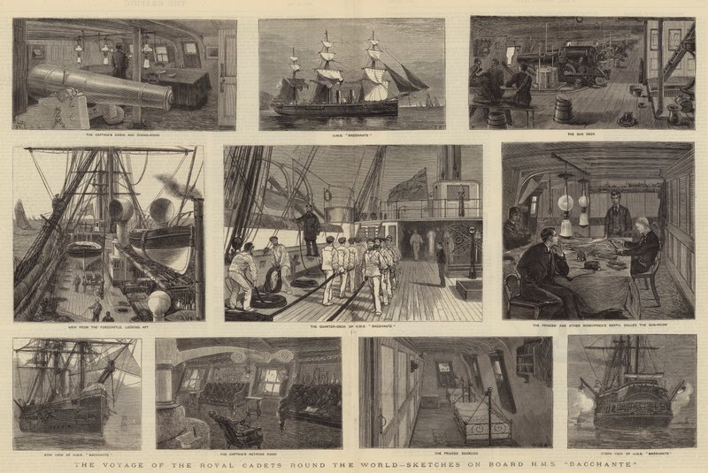 The Voyage of the Royal Cadets Round the World, Sketches on Board HMS Bacchante by William Edward Atkins