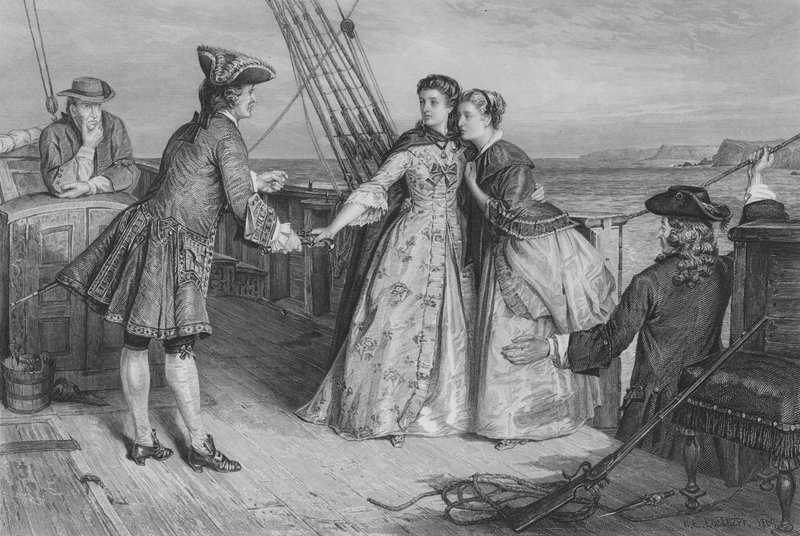 Minna taking the pistol from Bunce to defend herself and her sister by William Ewart Lockart