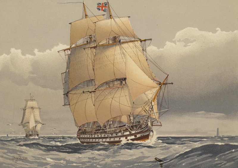 A 74-Gun Ship of the Line, About 1794 by William Frederick Mitchell