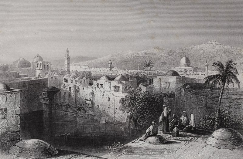 Pool of Hezekiah, Jerusalem by William H. Bartlett