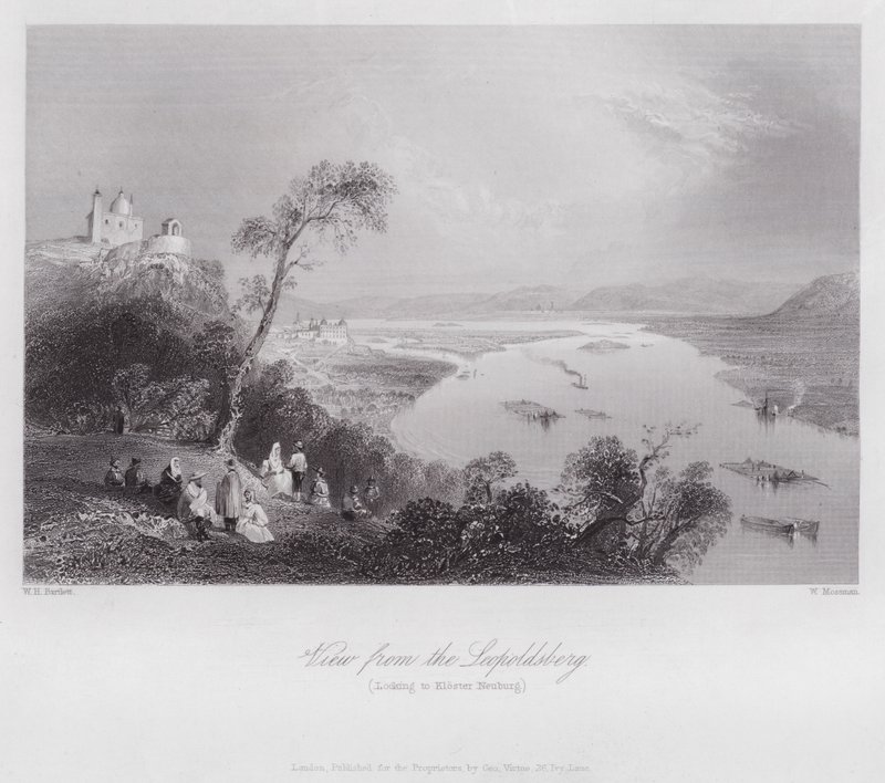 View from the Leopoldsberg, looking to Kloster Neuburg by William H. Bartlett