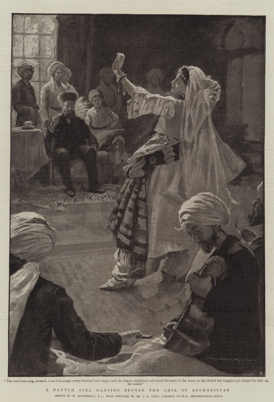 A Nautch Girl dancing before the Amir of Afghanistan by William Hatherell