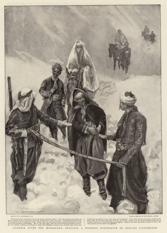 Armenia after the Massacres, Stopping a Wedding Procession to Demand Backsheesh by William Hatherell