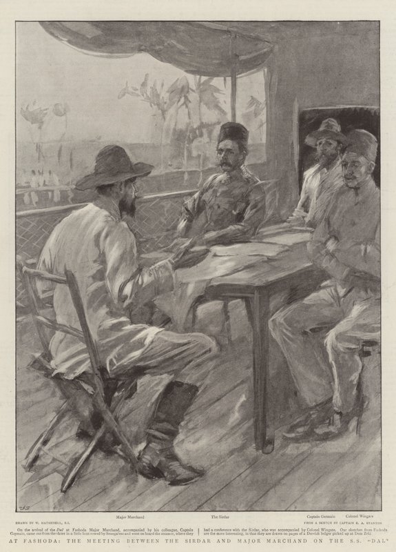 At Fashoda, the Meeting between the Sirdar and Major Marchand on the SS Dal by William Hatherell