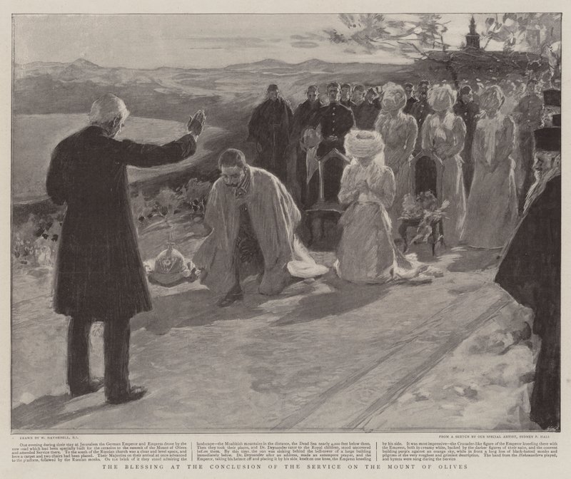 The Blessing at the Conclusion of the Service on the Mount of Olives by William Hatherell