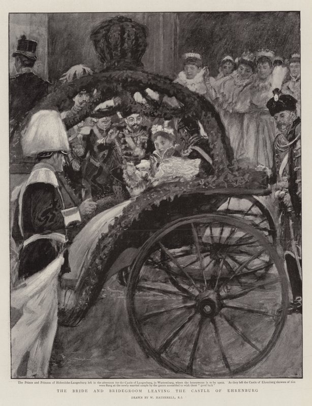 The Bride and Bridegroom Leaving the Castle of Ehrenburg by William Hatherell