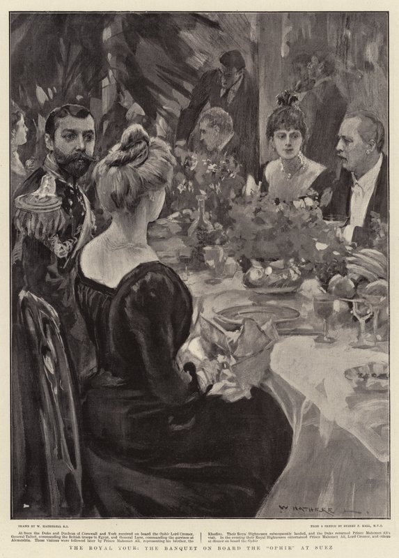 The Royal Tour, the Banquet on Board the Ophir at Suez by William Hatherell