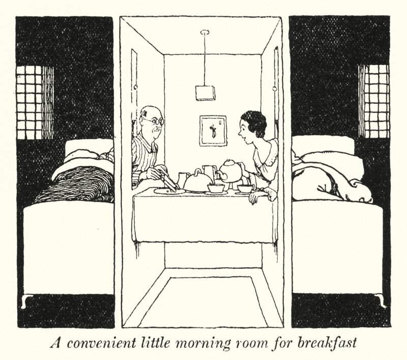 A convenient little morning room for breakfast by William Heath Robinson