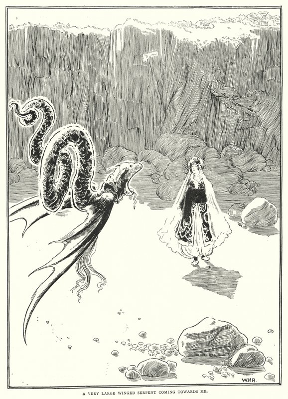 A Very Large Winged Serpent Coming Towards Me by William Heath Robinson