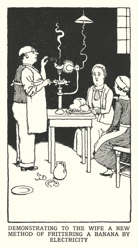 Demonstrating to the Wife a New Method of Frittering a Banana by Electricity by William Heath Robinson