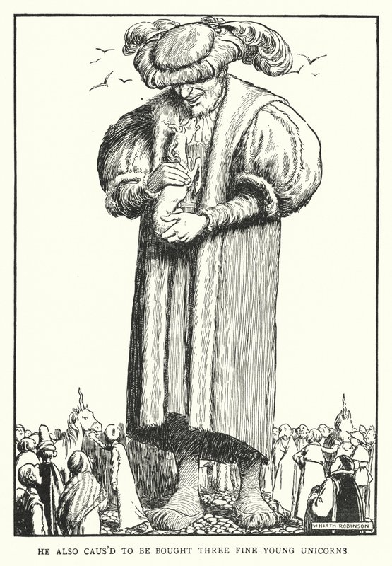 He also caused to be bought three fine young unicorns by William Heath Robinson
