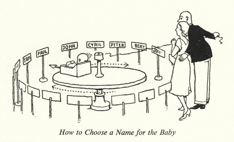 How to Choose a Name for the Baby by William Heath Robinson
