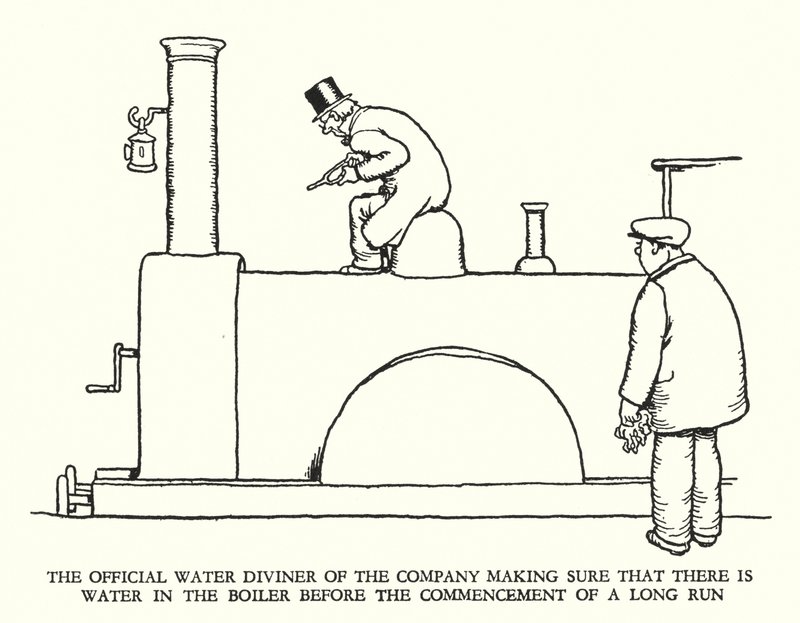 Illustration for Railway Ribaldry by W Heath Robinson by William Heath Robinson