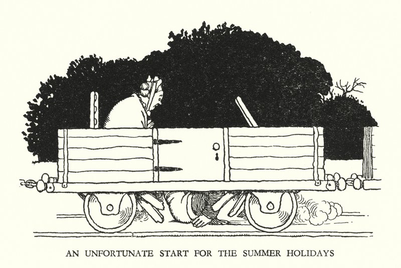 Illustration for Railway Ribaldry by W Heath Robinson by William Heath Robinson