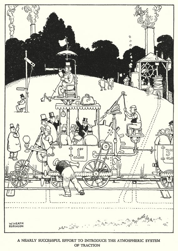 Illustration for Railway Ribaldry by W Heath Robinson by William Heath Robinson