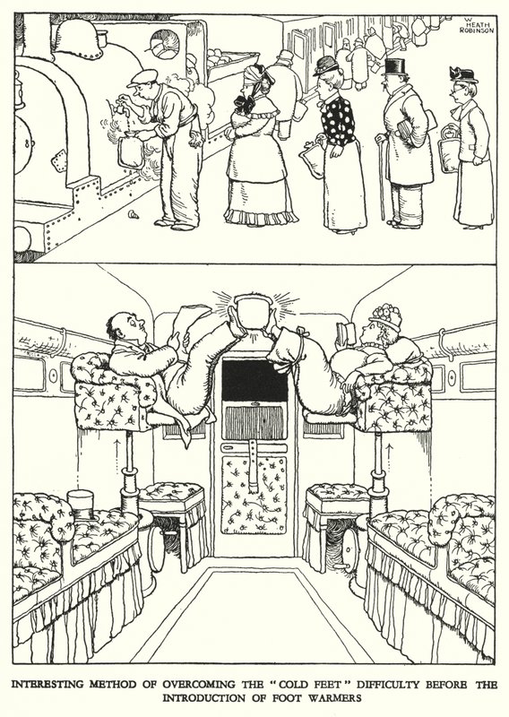 Illustration for Railway Ribaldry by W Heath Robinson by William Heath Robinson