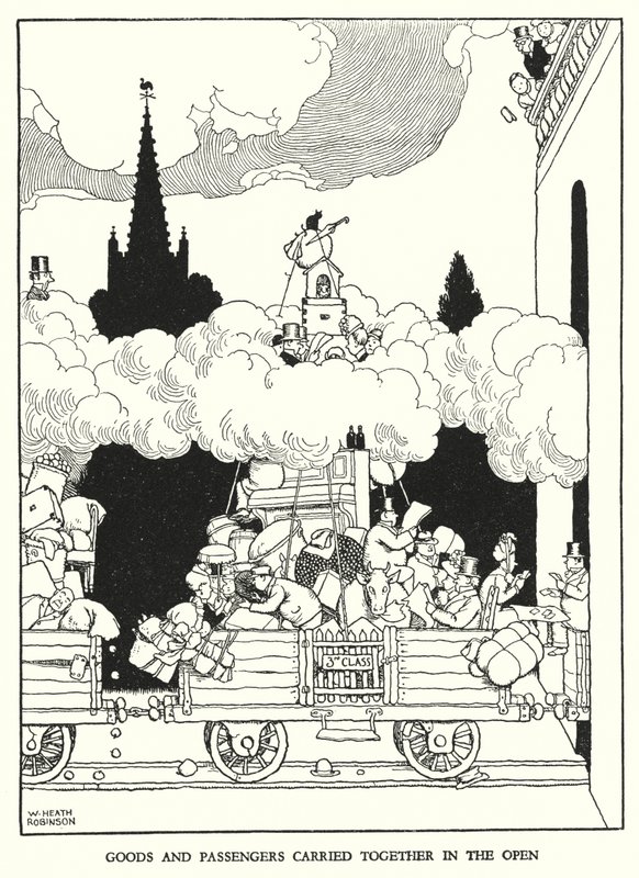 Illustration for Railway Ribaldry by William Heath Robinson