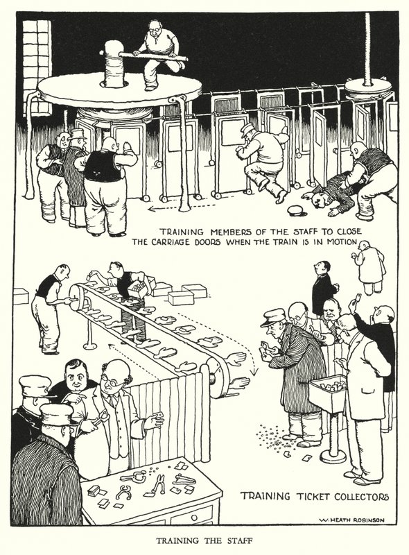 Illustration for Railway Ribaldry by William Heath Robinson