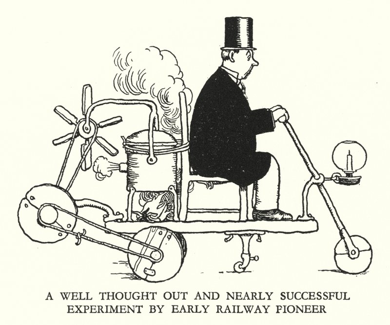 Illustration for Railway Ribaldry by W Heath Robinson by William Heath Robinson