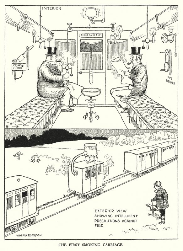 Illustration for Railway Ribaldry by W Heath Robinson by William Heath Robinson