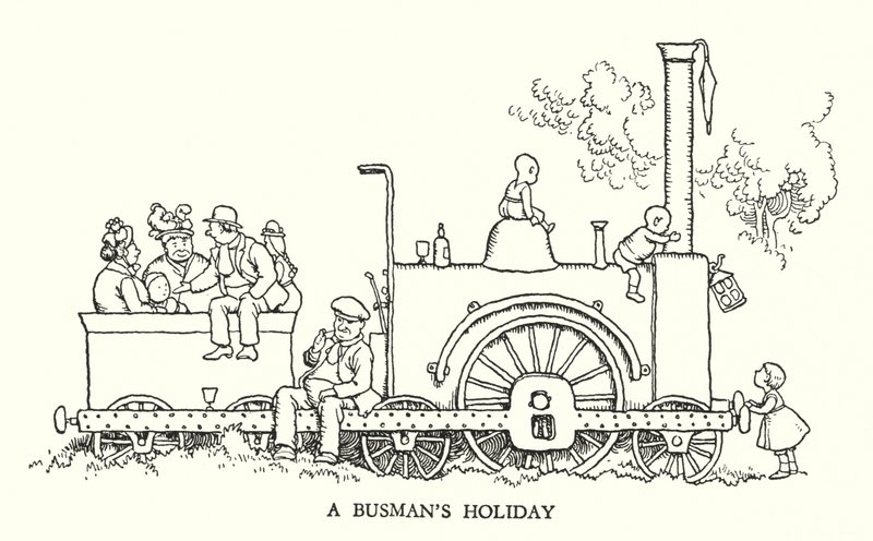 Illustration for Railway Ribaldry by W Heath Robinson by William Heath Robinson