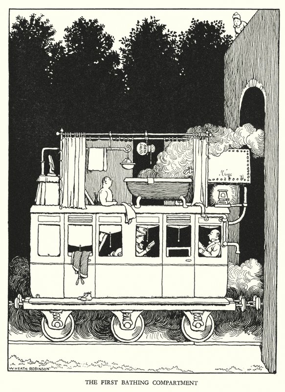 Illustration for Railway Ribaldry by W Heath Robinson by William Heath Robinson