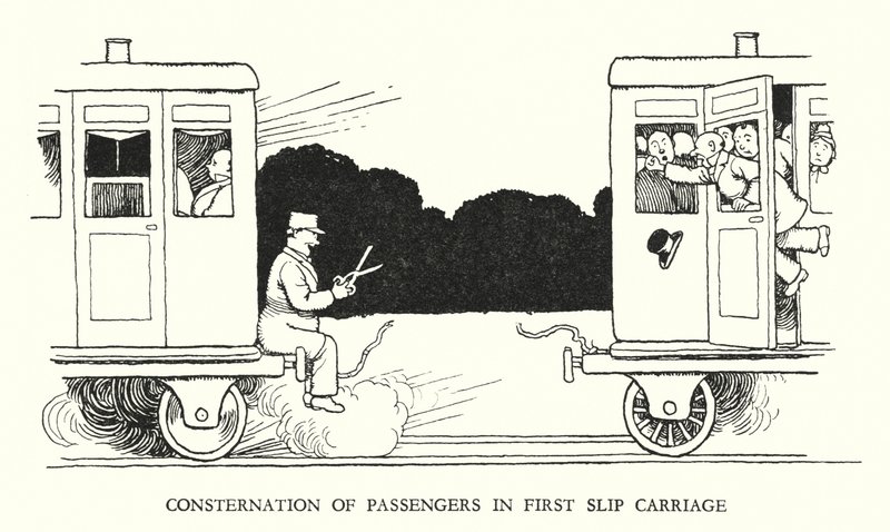 Illustration for Railway Ribaldry by W Heath Robinson by William Heath Robinson