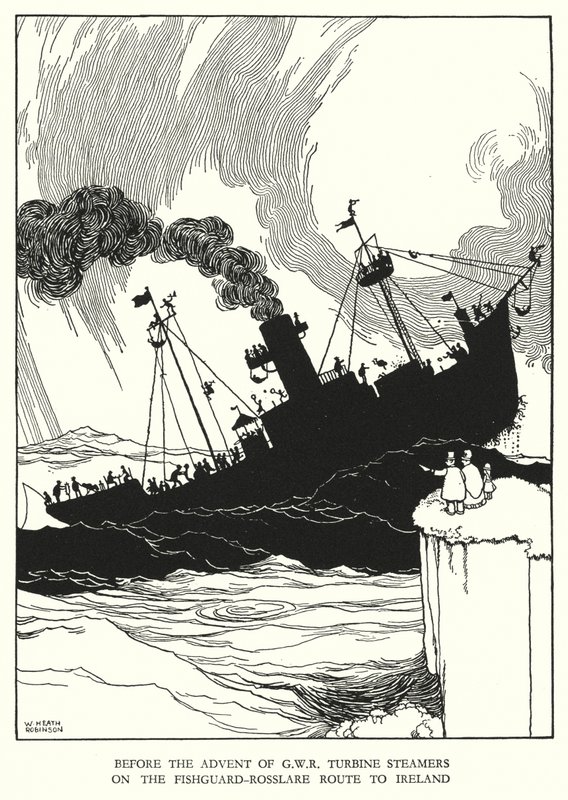Illustration for Railway Ribaldry by William Heath Robinson
