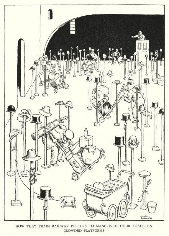 Illustration for Railway Ribaldry by W Heath Robinson by William Heath Robinson