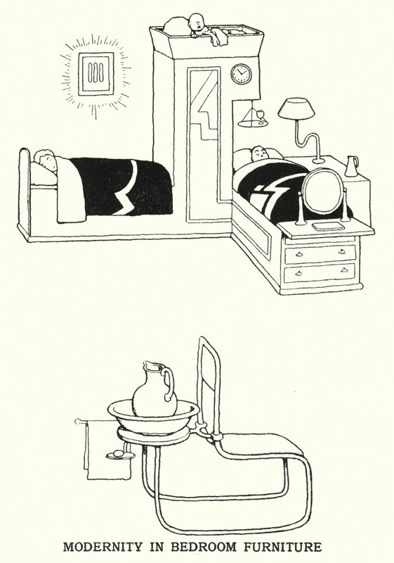 Modernity in Bedroom Furniture by William Heath Robinson