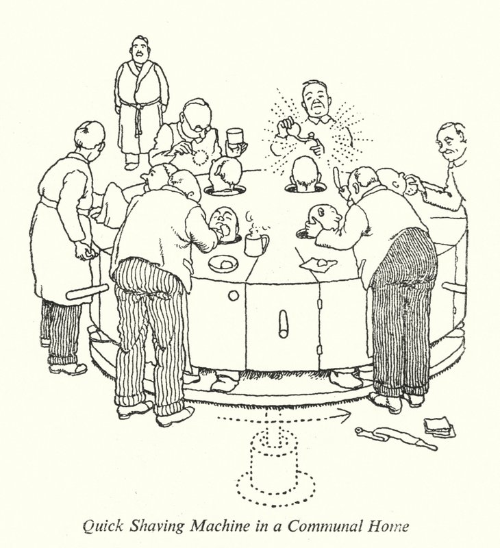 Quick Shaving Machine in a Communal Home by William Heath Robinson