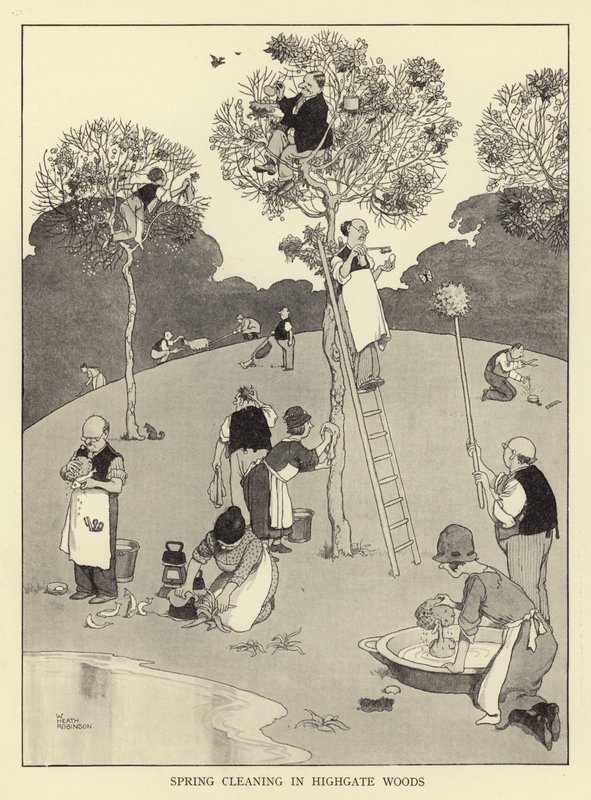Spring cleaning in Highgate woods by William Heath Robinson