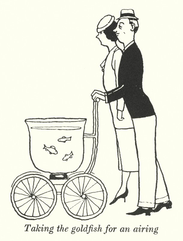 Taking the goldfish for an airing by William Heath Robinson