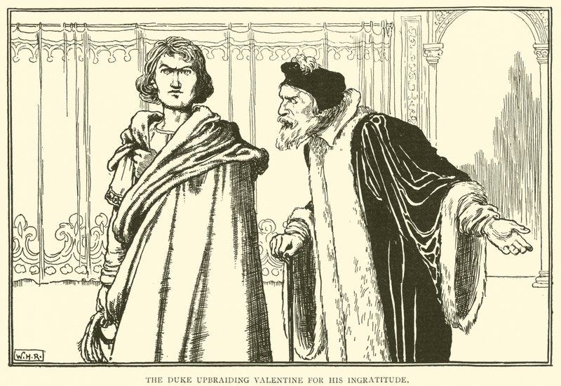 The Duke Upbraiding Valentine for His Ingratitude by William Heath Robinson