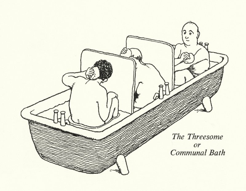 The Threesome or Communal Bath by William Heath Robinson
